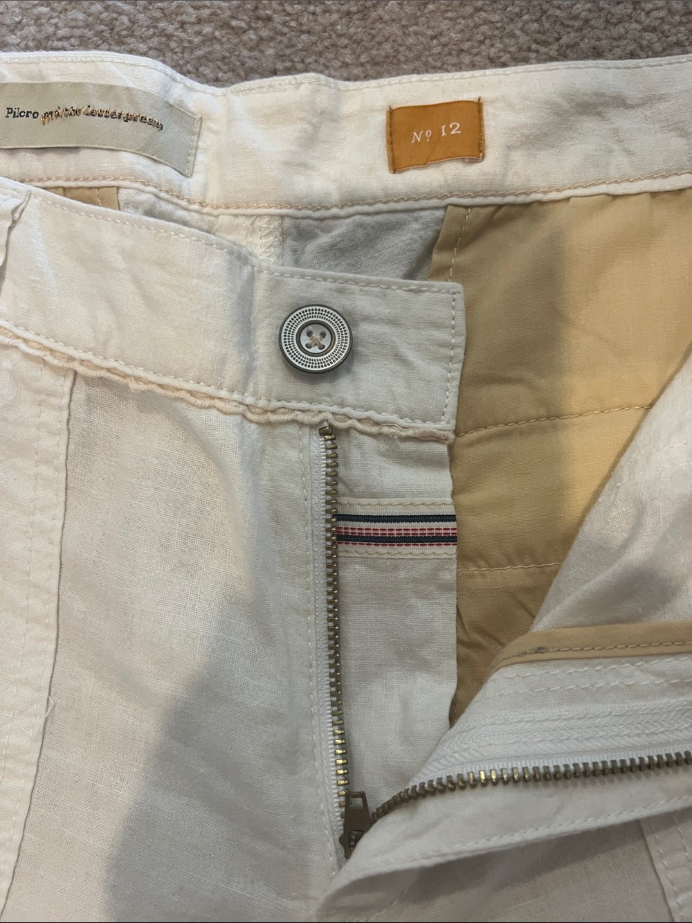 Anthropologie Pilcro No 12 Cream Boot Cut Linen Pants - Picture 4 of 12
